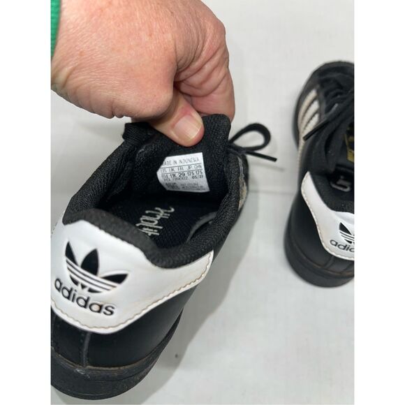 Adidas superstar Black White Size 11.5‎ K 789002 A41 - Picture 9 of 9